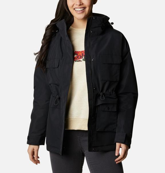 Columbia Womens Rain Jacket Sale UK - Street Trekker Jackets Black UK-6898
